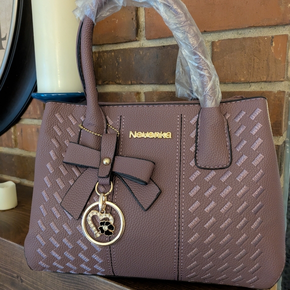 Nevenka Handbags - Nevenka Muted Plum Satchel/Crossbody w Charm NWOT